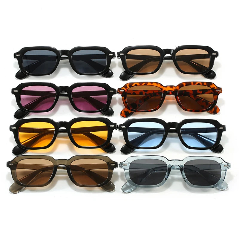 2pcs Fashion Small Square Women Luxury Brand Sunglasses Retro Designer Men Trending Multi Color Sun Glasses Shades UV400
