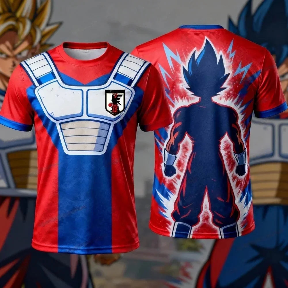 Summer 2026 Dragon Ball 3D T-shirt Oversized Majin Vegeta Blue Lightning Print Breathable Gym Streetwear Unisex Men Women Kids