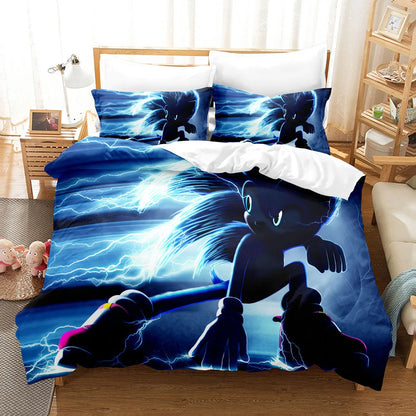 Cute Sonics Boy Bedding Set Exquisite 3D Digital Cartoon Sonics Duvet Cover Comforter Bed Youth Kids Girl Boys Gift