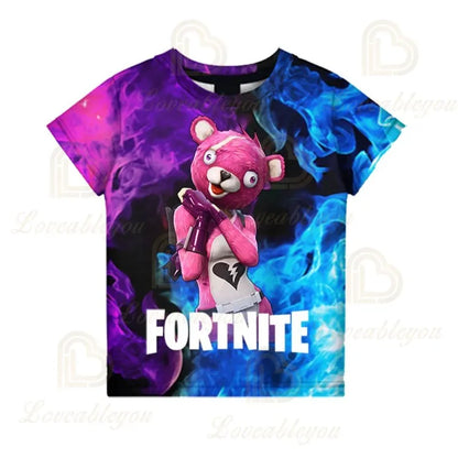 Camiseta 3D Fortnite Victory Game para bebé, ropa infantil Harajuku, camiseta para niños, diseño adorable Battle Royale Hero, tops para niños y niñas