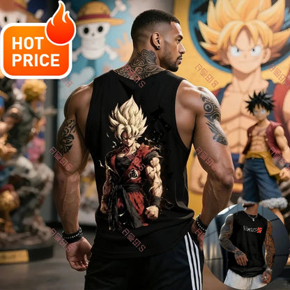 Anime Super Saiyan Son Goku Dragon Ball Gym New  Harajuku Summer Men Tank Top Fitness Oversized Casual Sports Sleeveless Tee Y2k