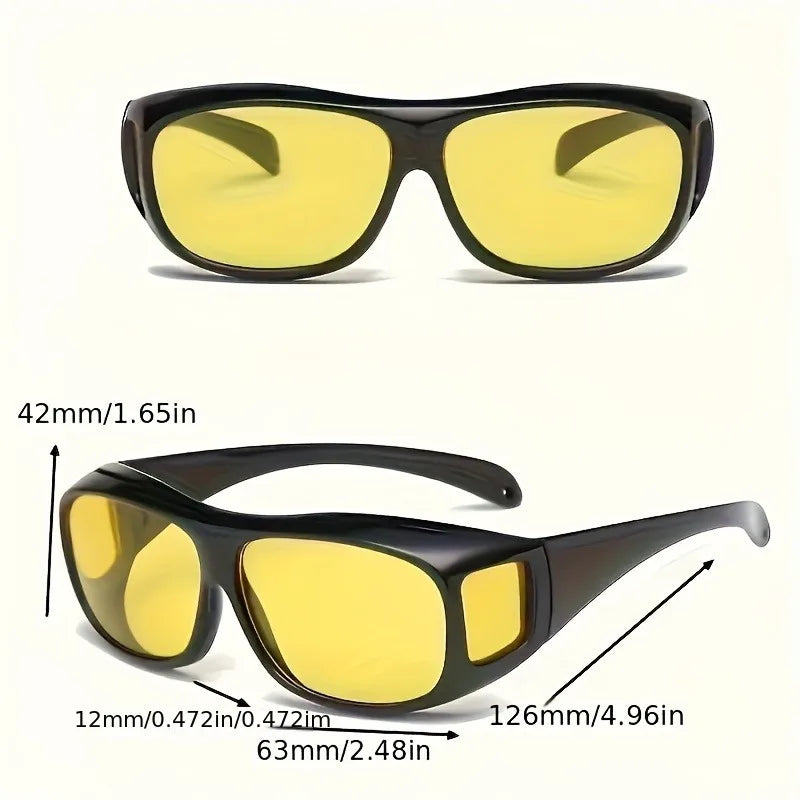 2pcs Night Vision Driving Surround Glasses Sunglasses Outdoor Sports Glasses Cycling Fishing Day and Night Unisex