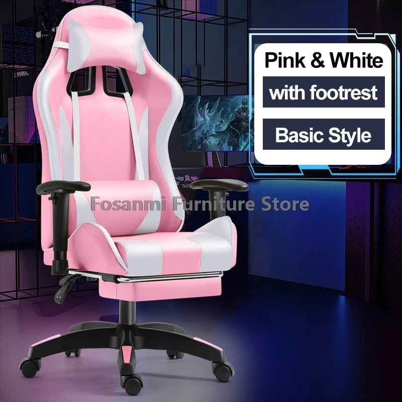 Esports Gamers Swivel Chair with Armrests Internet Anchor Racing Chair High-quality Leather Home Office Computer Gaming Chairs