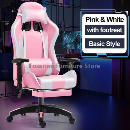 Esports Gamers Swivel Chair with Armrests Internet Anchor Racing Chair High-quality Leather Home Office Computer Gaming Chairs