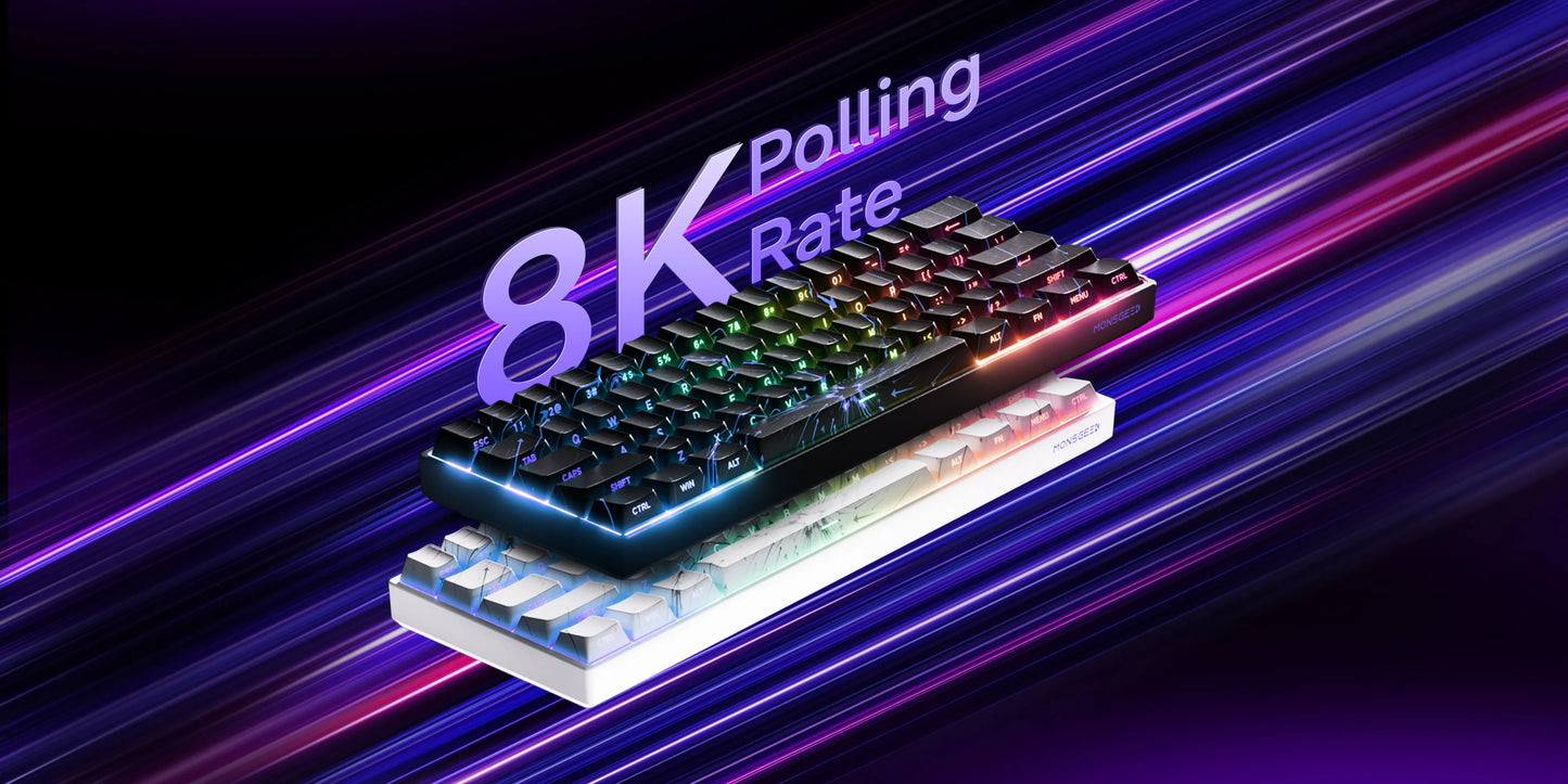 Teclado mecânico Akko MonsGeek FUN60 com interruptores magnéticos 60% Gaming Keyboards Rapid Trigger 0.01mm 8K ARGB HE/TMR personalizado