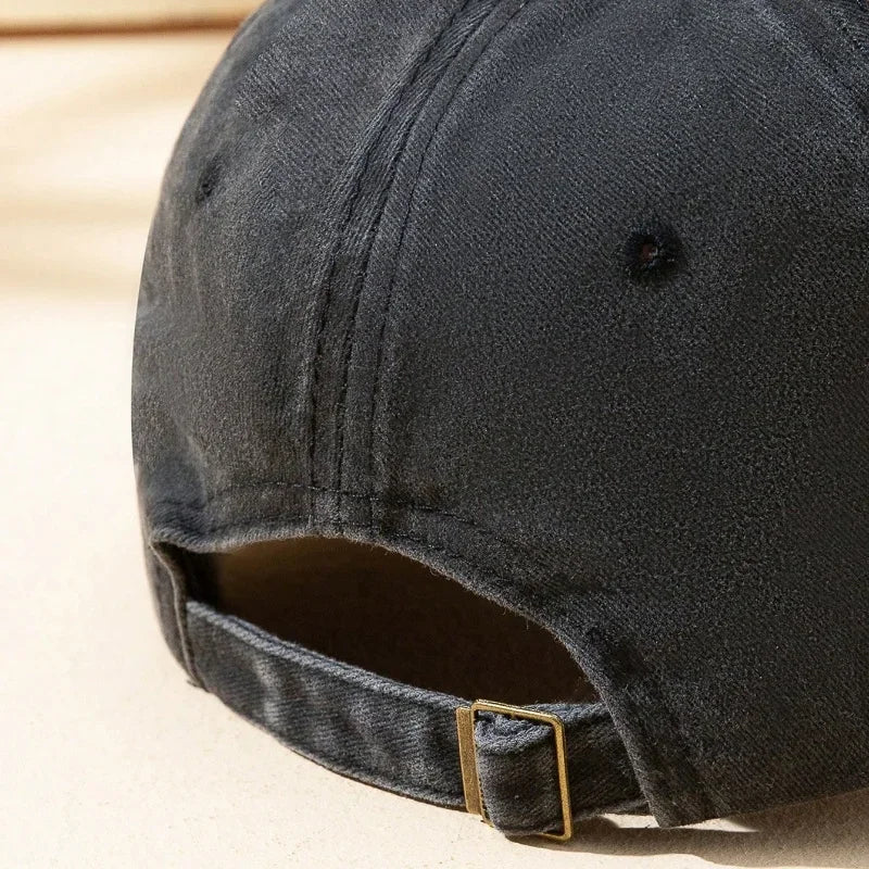 FOCUS Print Cap Washed Cotton Adjustable Classic Style Baseball Cap, Sports Duckbill Hat for Men and Women