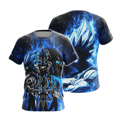 2026 New Summer Dragon Ball T-Shirt 3D Print Vegeta Super Saiyan Blue Neon Oversized Loose Breathable Gym Streetwear Unisex Tee