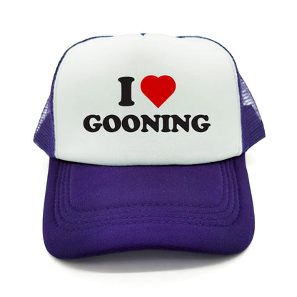 Αστεία καπέλα μπέιζμπολ «I Love Gooning» – Δροσερά καλοκαιρινά ανδρικά καπέλα από πλέγμα – Χιουμοριστικά καπέλα τύπου «Trucker» – Unisex καπέλα από πλέγμα για υπαίθριες δραστηριότητες – MZ-080