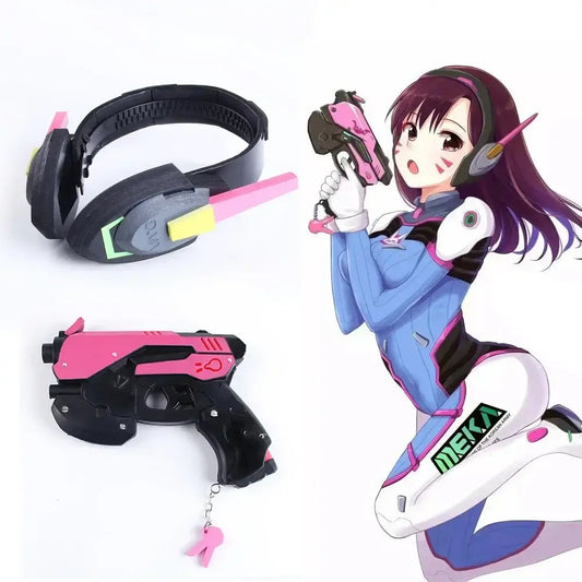 Igra Overwatch D.Va slušalica pištolj Hana Song DVA oružje pištolj cosplay rekviziti za božićne i halloween zabave, igračka i cosplay dodaci