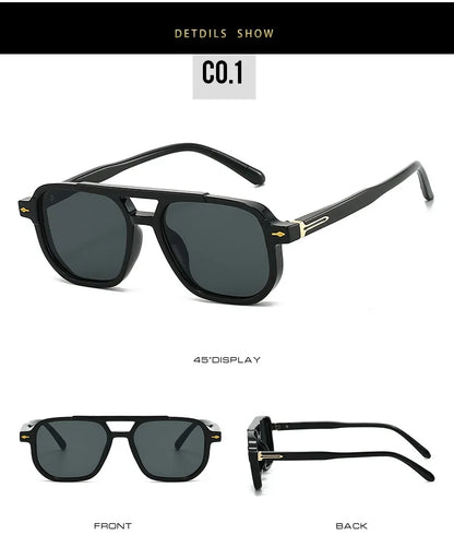 Frame-shaped arrow decorative sunglasses, suitable for both men and women for daily outings, perfect for sun protection.