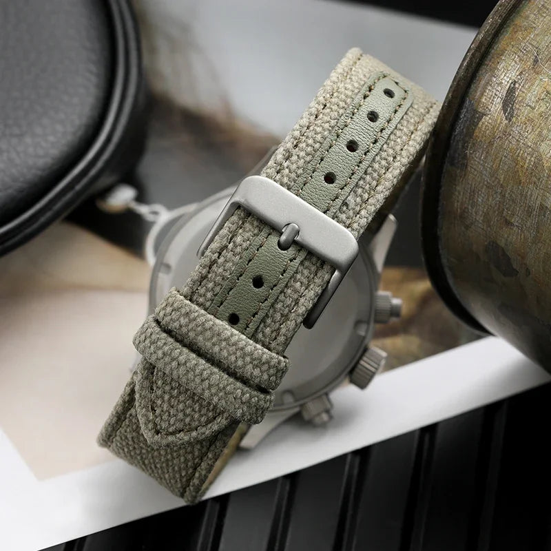 Reloj cronógrafo de cuarzo Militado VK61 VK67, 39 mm, caja de acero inoxidable 316L, 3 esferas, resistente al agua 100M, reloj militar multifunción