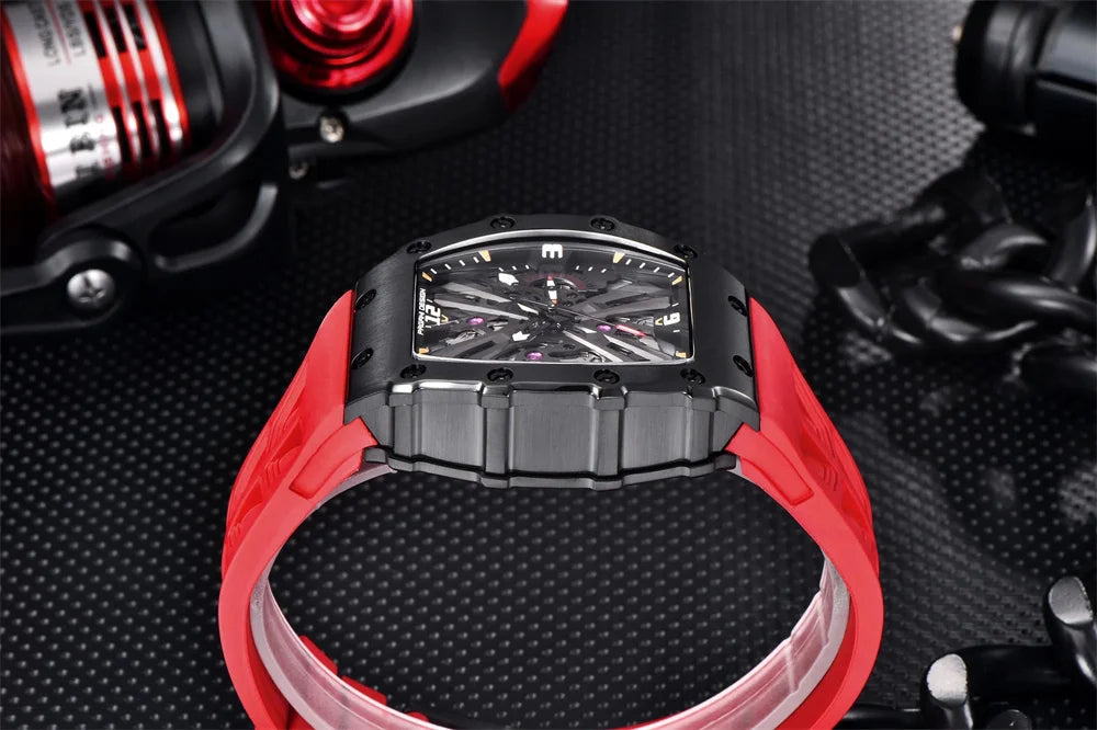 PAGANI DESIGN 42 MM Men's Skeleton Quartz Watch Japan VH65 Sapphire Glass Stainless Steel 50M Waterproof Wristwatches PD1738 New