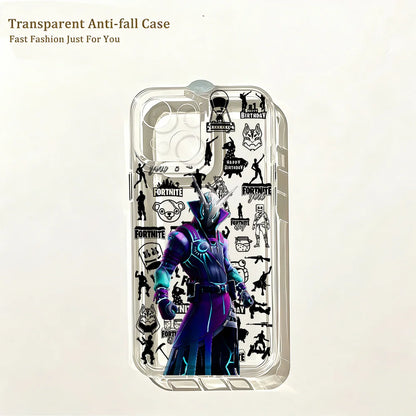 Capa de Telemóvel Hot Game F-Fortnites para iPhone 17e 17 16 16e 15 14 13 12 11 Mini Pro Max X XR XSMax 7 8 Air Plus com Traseira Transparente