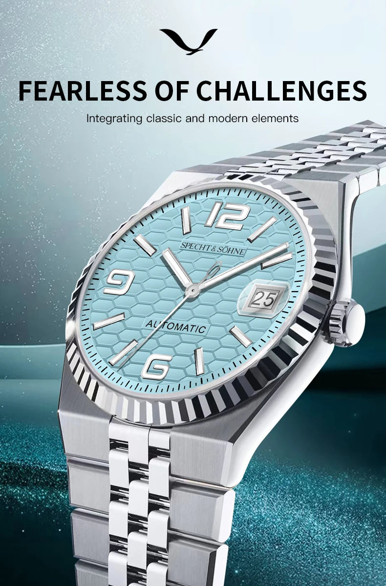 Specht & Söhne New Men's Watches Miyota 8215 Automatic Mechanical Wristwatches Stainless Steel Watch Men's Watch 37MM