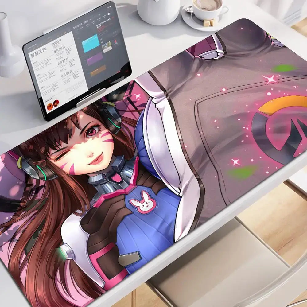 Anime-Gaming-Girl Overwatch großes Mauspad 900x400 Laptop Büro Gummi weiche Schreibtischunterlage Computer-Tastatur HD-Druck Mousepad XXL