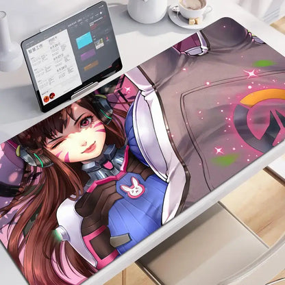 Anime-Gaming-Girl Overwatch großes Mauspad 900x400 Laptop Büro Gummi weiche Schreibtischunterlage Computer-Tastatur HD-Druck Mousepad XXL