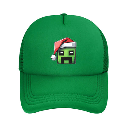 Hoekige avonturier ontdekt een Creepers-monster achter zich Truckerpet Zonnehoeden Verstelbare snapback-petten Mesh-baseballpet