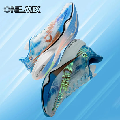 ONEMIX Nylon Carbon Board Marathon Running Racing Shoes, Professional Stable Support, Shock Relief, Ultra-light Rebound Sneakers