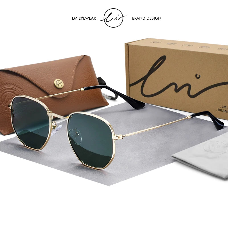 LM Kvinder Hexagon Solbriller Mænd Retro Polariserede Kørselsbelagte Spejlbriller UV400 Briller gafas de sol