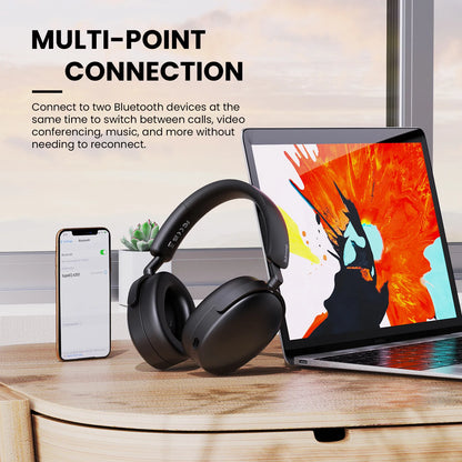 Oneodio SuperEQ A200 kabellose Bluetooth 5.4 ANC-Kopfhörer – Over-Ear-Noise-Cancelling-Headset mit ENC-Mikrofon, Hi-Res Audio & App-Steuerung