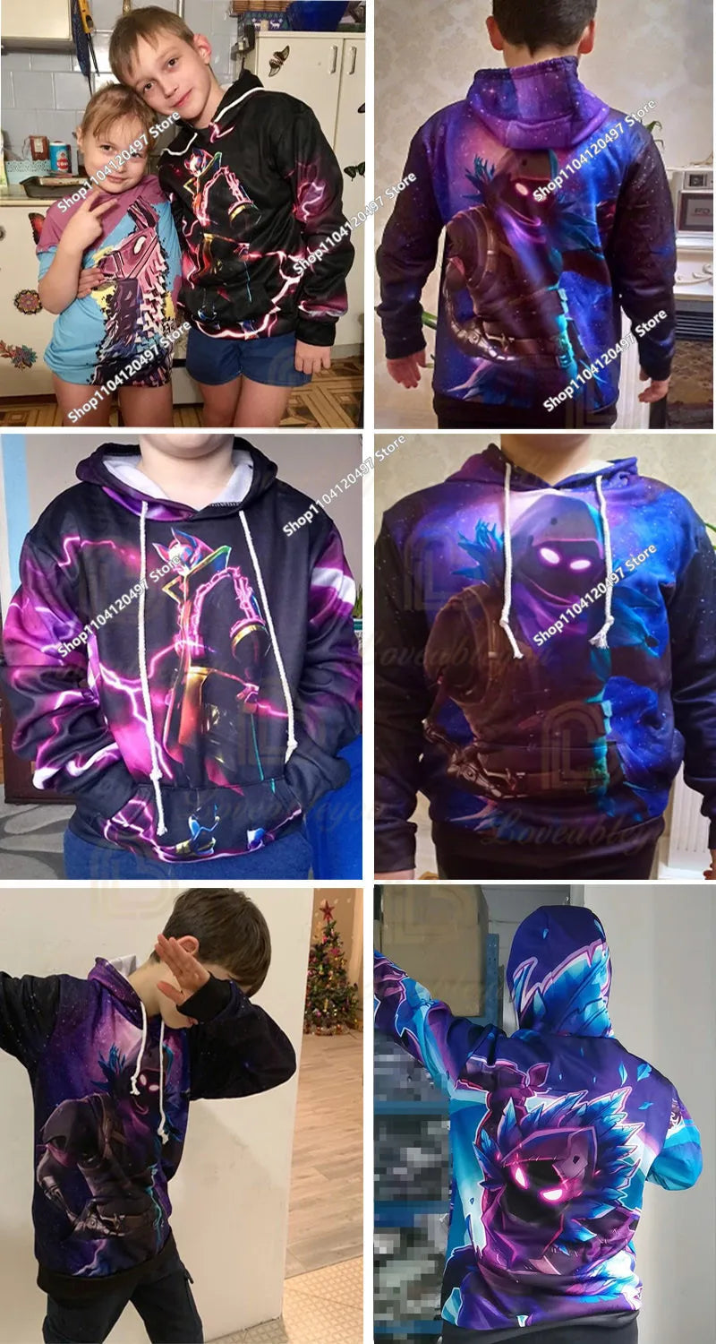 Children Battle Royals Hoodie Fortnite Boys Girls Cartoon Printed Pullovers Kids Sweatshirt Harajuku Streetwear Spring Winter