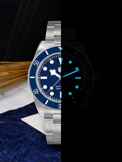 San Martin 40mm NH35 Automatic Men Diving Watch 20ATM Waterproof BB58 Sapphire Wristwatch BGW-9 C3 Luminous Reloj SN0008C/D