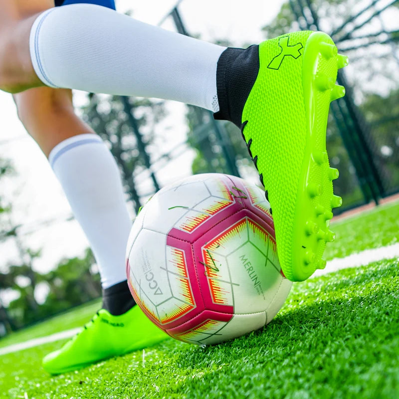 New Unisex Long Spike Football Boots Men Broken Nail Soccer Shoes AG/TF Training Soccer Cleats Sneakers Non-Slip Ankle Shoes