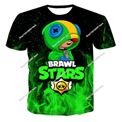Newest 2026 Brawl Stars 3D Print Tops Cartoon Children Short Sleeve T-shirt Summer Popluar Men Funny Tees