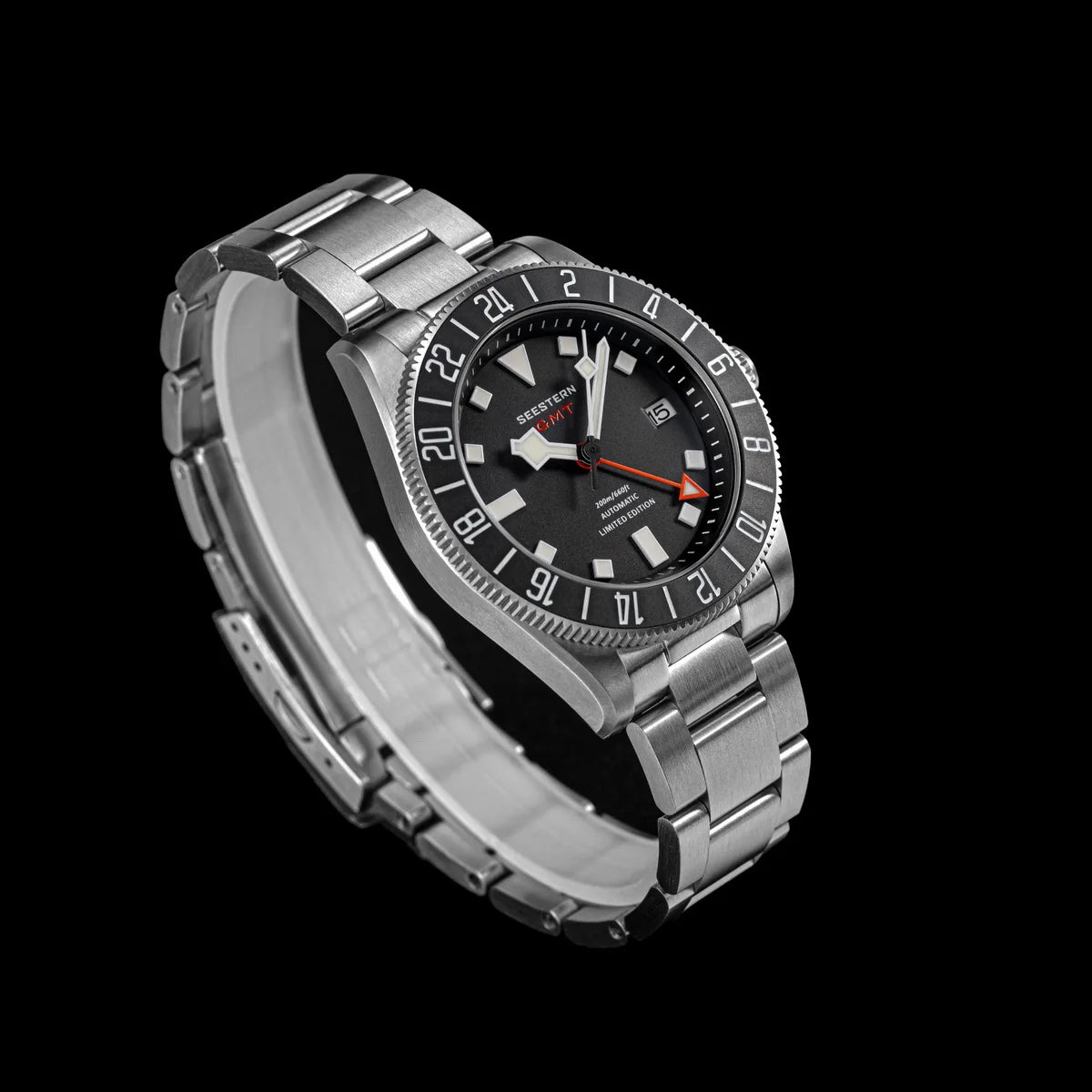 SEESTERN Diver Man Watch Titanium Automatic GMT Mechanical Wristwatch NH34 Movement Sapphire Crystal 20ATM Waterproof Lume S462