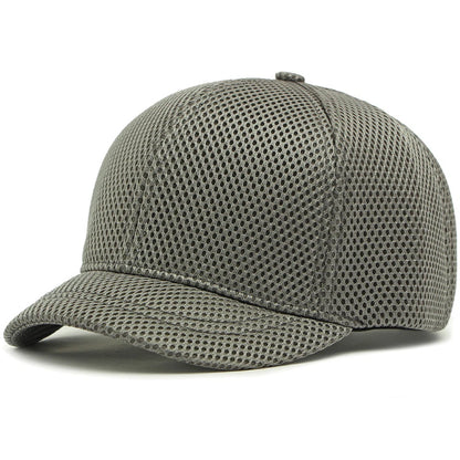 HT4828 Gorra de béisbol de ala corta de 5 cm para hombre, 6 paneles, gorra de béisbol de malla transpirable, gorra tipo «trucker», para hombre y mujer, lisa, sin estampados, con cierre a presión