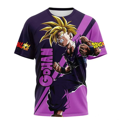 2026 New 3D Printed Cartoon Anime Dragon Ball Z Pattern Kids Trend Tee Kids Adults Street Fashion Cosplay Top Children Clothing