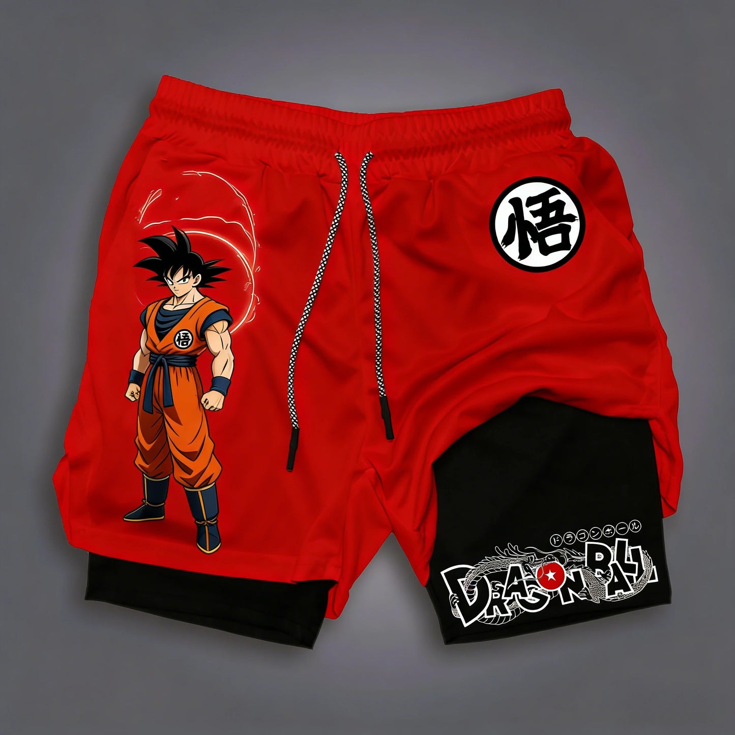 Dragon Ball Anime GOKU Peripheral Printed Double Layer Shorts 2026 Latest Spring and Summer Sports Men's Loose Breathable Pants