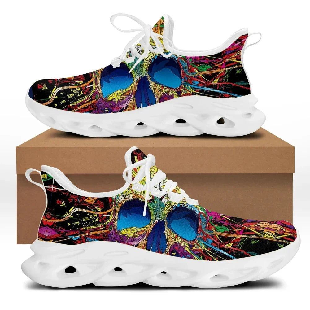 Printemps chaussures plates hommes chaussures Cool Punk crâne conception décontracté hommes baskets été garçons à lacets chaussures de marche Zapatillas
