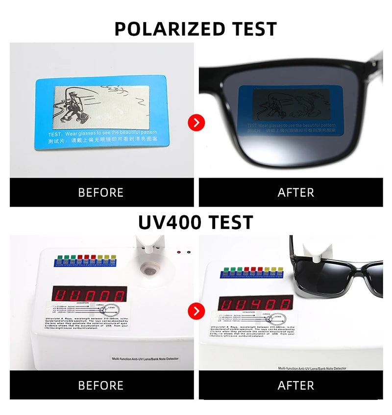 Klassiske sorte firkantede polariserede solbriller til mænd – modebriller med spejlglas i blå – unisex vintage solbriller med antirefleks til bilkørsel – UV400