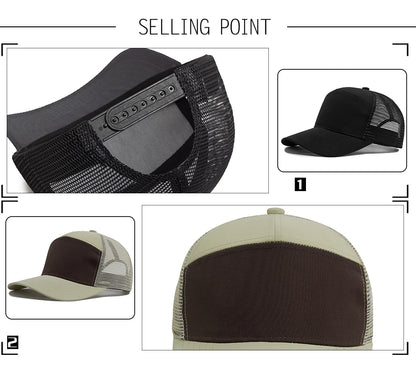 Sommer-Baseballkappe mit 7-Panel-Design, Fashion-Hip-Hop-Mesh-Kappen, Herren-Trucker-Cap, Visier, Hardtop, Snapback, Damen, Unisex, coole neue Marke