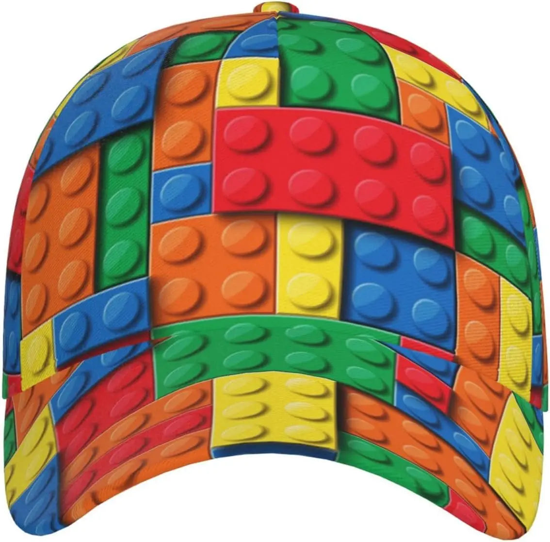 Speelse bouwsteenprint baseballpet voor dames en heren, verstelbare snapback-pet met glitter, modieuze baseballpet