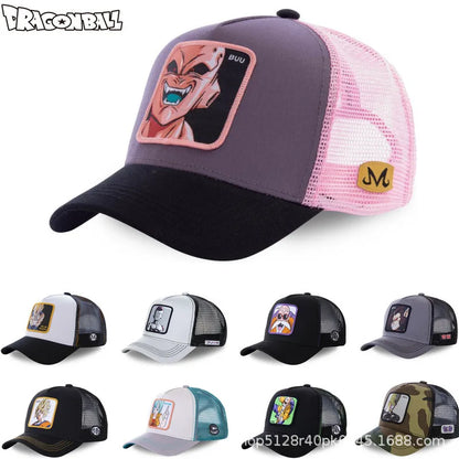 Dragon Ball DRAGONBALL síťovaná čepice, kreslená síťovaná čepice, pánská a dámská baseballová čepice, módní čepice s nášivkou, trucker čepice