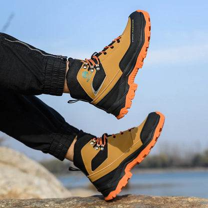 Chaussures de sécurité à embout en acier pour hommes, bottes de travail anti-perforation, chaussures de protection antidérapantes, chaussures de sport pour hommes