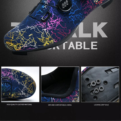 New Professional Cycling Shoes Men Locking Booster Shoes Breathable Double Knob Buckle Women SPD Hard-Soled Road Cycling Shoes