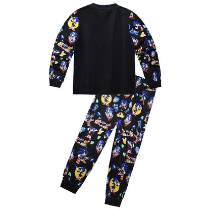 Long sleeved new set Super Sonic mid size children's long sleeved+long pants set Shadow the Hedgehog children's underwear gift