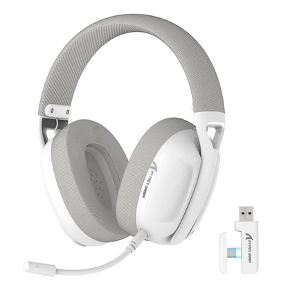 Headset Gaming ATTACK SHARK L80 Ultra-Leve 180g – Sem Fios Tri-Mode (Bluetooth 5.3 / 2.4G / Com Fio), Som Surround 5.1, Drivers de 40mm, Microfone Removível