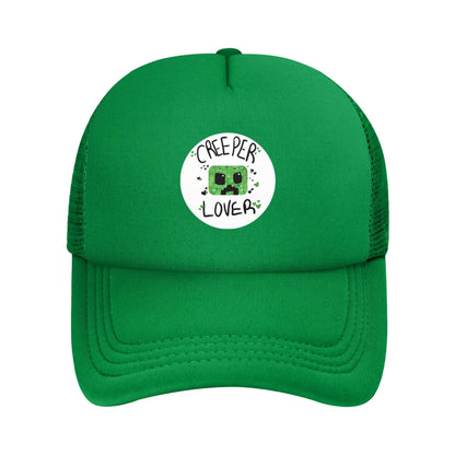 Hoekige avonturier ontdekt een Creepers-monster achter zich Truckerpet Zonnehoeden Verstelbare snapback-petten Mesh-baseballpet