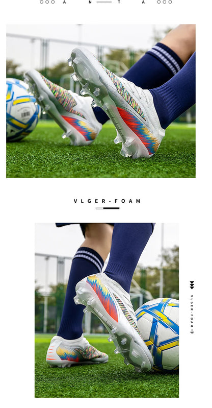 New Men's Football Boots Shoes Match Training Soccer Shoes Non-Slip Cleats Long Spikes FG Ultralight Outdoor Sneakers Drop Shipping