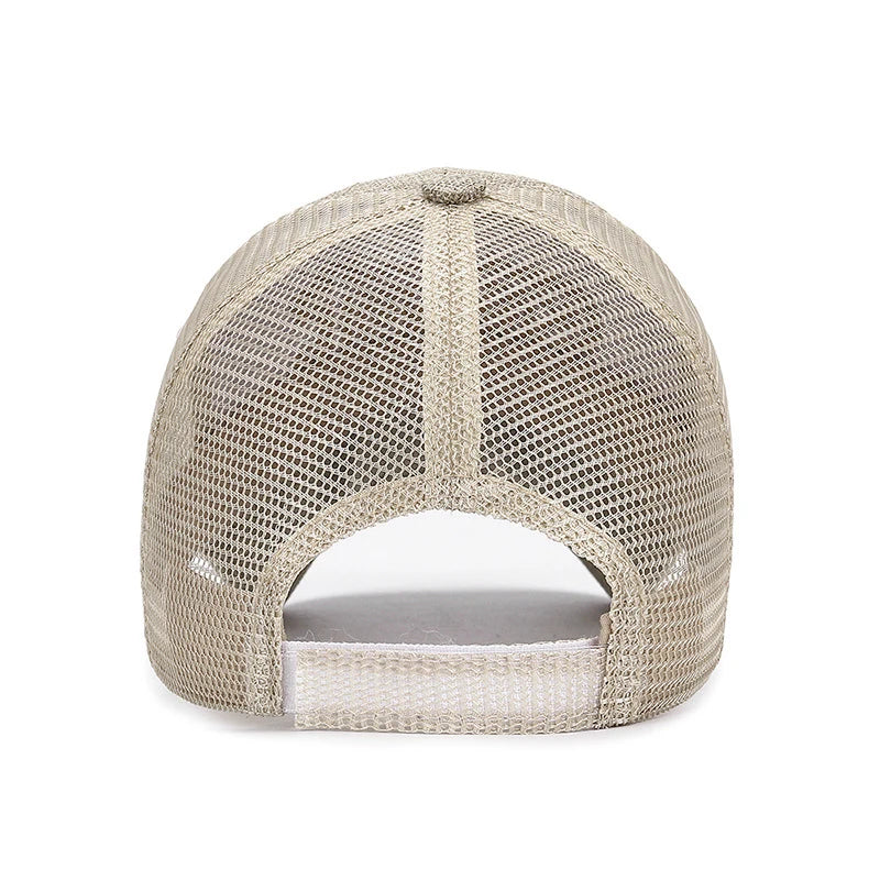 New Fashion Outdoor Sport Baseball Cap Casual Snapback Hats linen mesh fabric embroidery Suitable for spring  summer and autumn