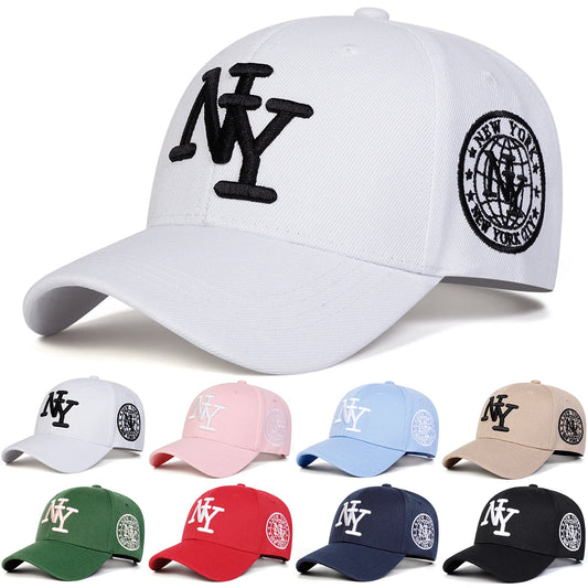 Unisex NY Letter Embroidery Baseball Caps Spring Autumn Outdoor Adjustable Casual Hats Sunscreen Hat Sports Cap