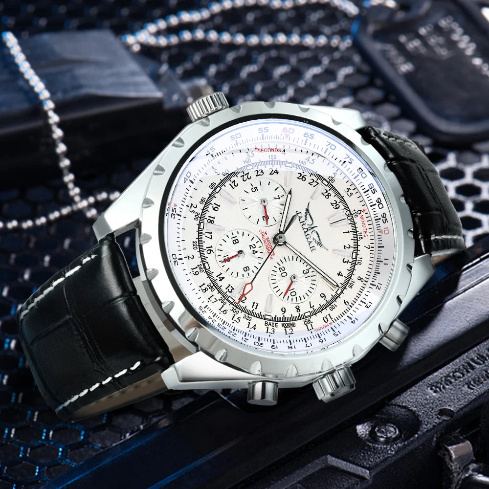 JARAGAR 212 Mechanische Automatikuhr für Herren, Business-Mode, Luxus, Wochenkalender, Herrenuhr, Premium-Geschenk, Reloj Hombre