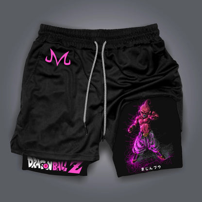 2026 New Summer Dragon Ball Z Majin Buu Kid Buu Print Shorts Men's Breathable Double Layer Gym Workout Shorts Casual Quick Dry