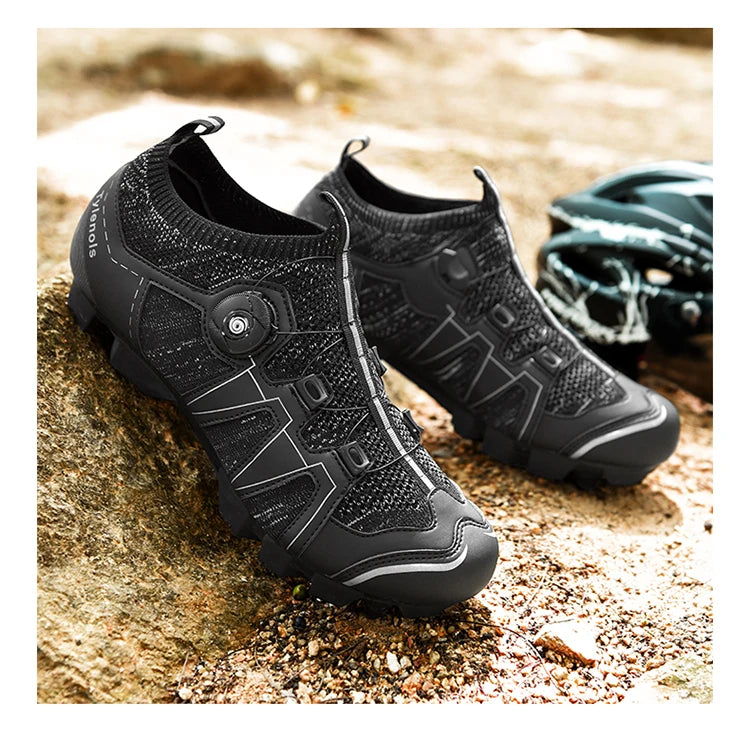 Mountain Bike Shoes Mens Cycling Shoes Quick Ratchet Buckle Compatible with SPD System Pedal for Indoor Outdoor Women MTB Shoes