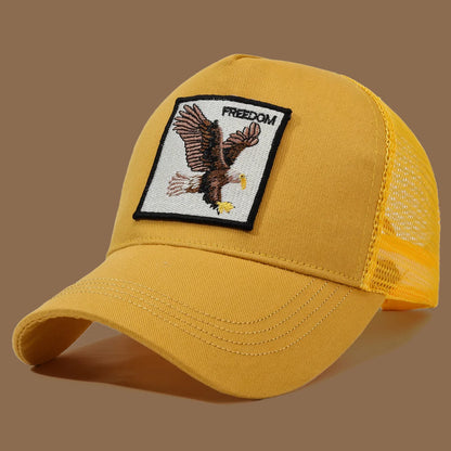 Gorra de camionero unisex con águila bordada y aplique: ideal para el día a día, para hacer deporte y como protección solar