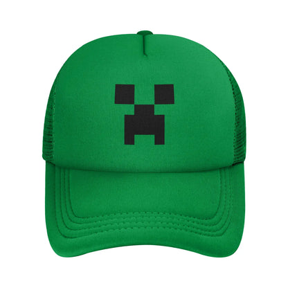 Hoekige avonturier ontdekt een Creepers-monster achter zich Truckerpet Zonnehoeden Verstelbare snapback-petten Mesh-baseballpet